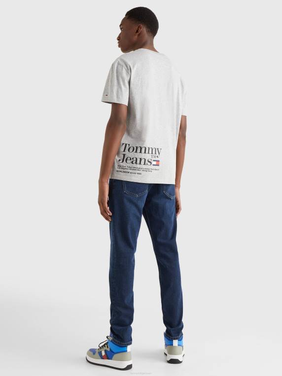 חולצת טי לוגו מאחור NX20862 אברש אפור כסוף Tommy Hilfiger