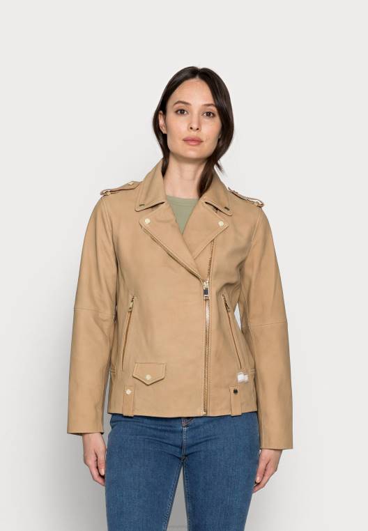 מעיל אופנוענים זמש אייקון מעיל עור NX208630 חום Tommy Hilfiger