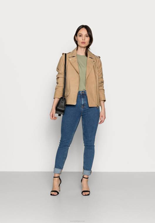 מעיל אופנוענים זמש אייקון מעיל עור NX208630 חום Tommy Hilfiger