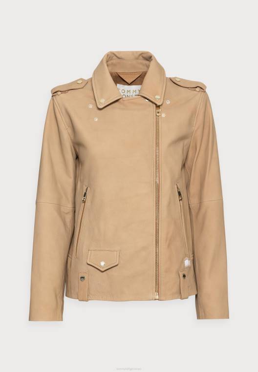 מעיל אופנוענים זמש אייקון מעיל עור NX208630 חום Tommy Hilfiger