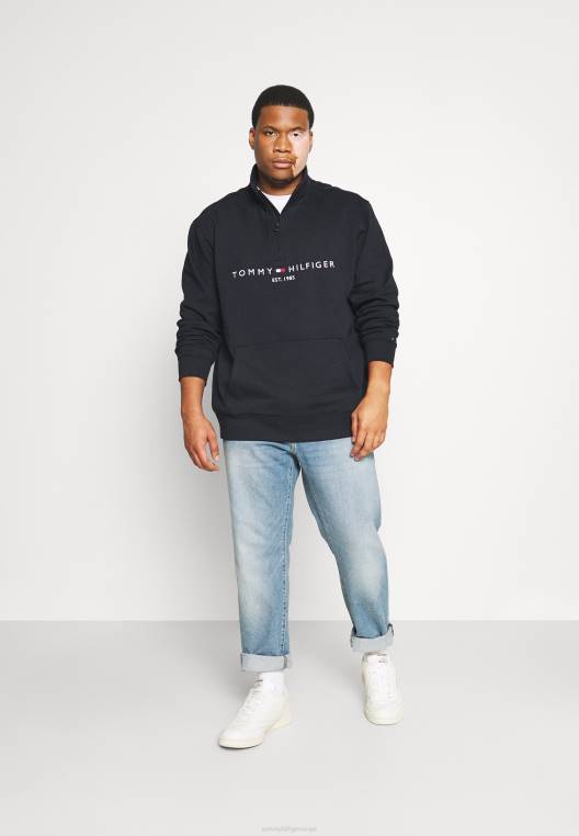 סווטשירט עם צווארון לוגו NX208635 שמיים מדבריים Tommy Hilfiger
