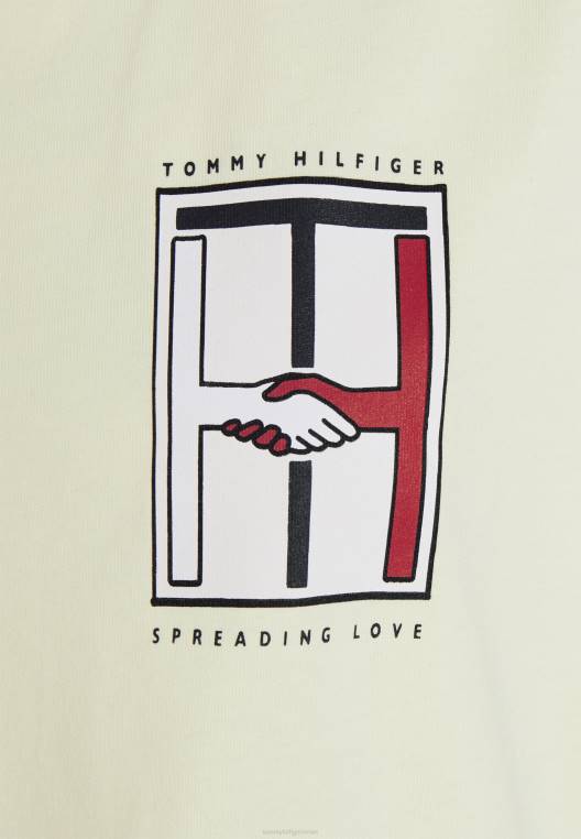 חולצת טריקו בהדפס טי כדור הארץ NX208639 לימון חלבי Tommy Hilfiger