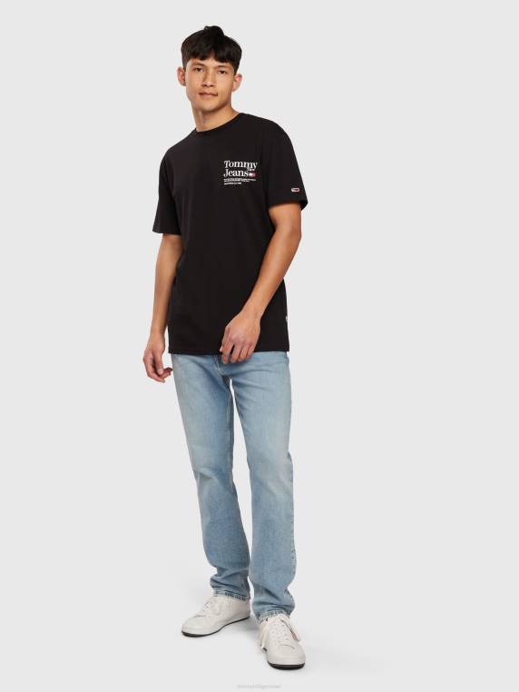 חולצת טי לוגו מאחור NX20863 שָׁחוֹר Tommy Hilfiger