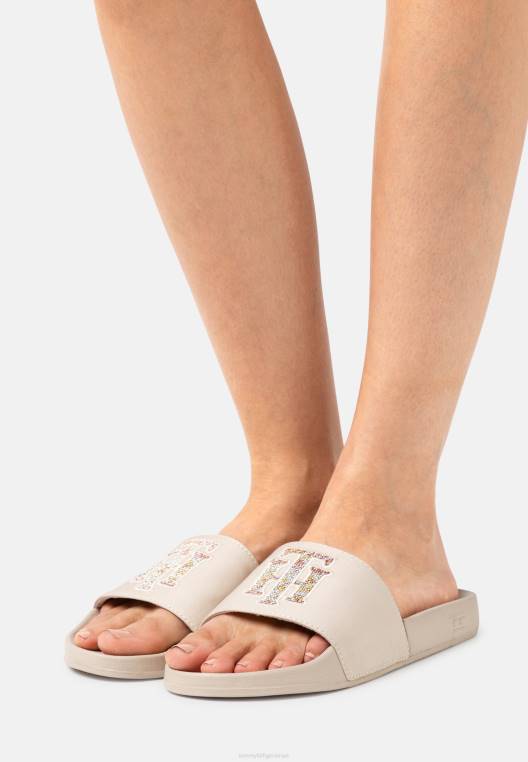 פרדות מגלשות לוגו לבריכה NX208648 בז' קלאסי Tommy Hilfiger