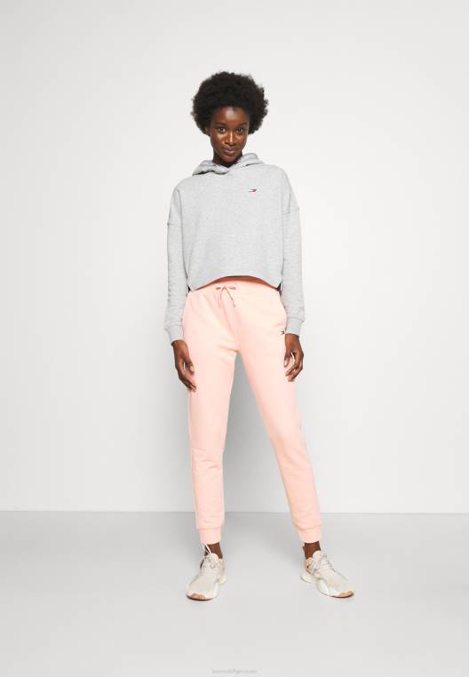 סווטשירט קפוצ'ון טייפ רגיל NX208724 אפור בהיר Tommy Hilfiger