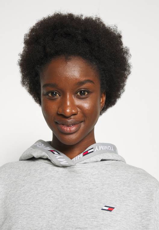 סווטשירט קפוצ'ון טייפ רגיל NX208724 אפור בהיר Tommy Hilfiger