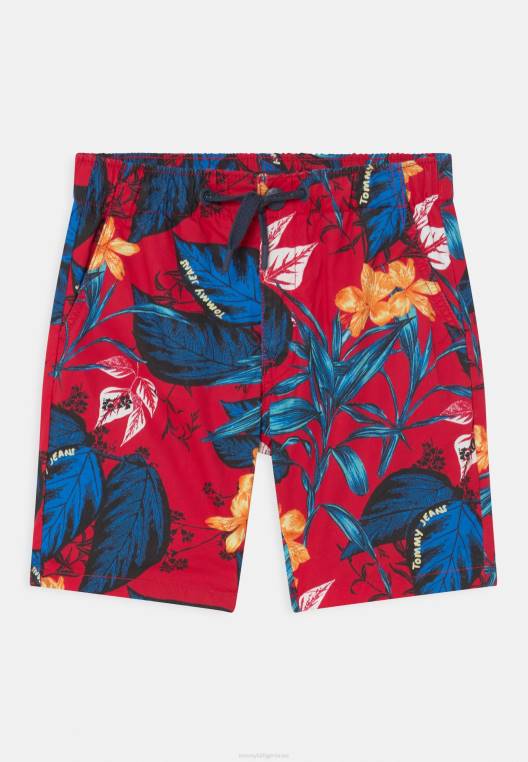 הדפס טרופי משיכה במכנסיים קצרים NX208735 אָדוֹם Tommy Hilfiger