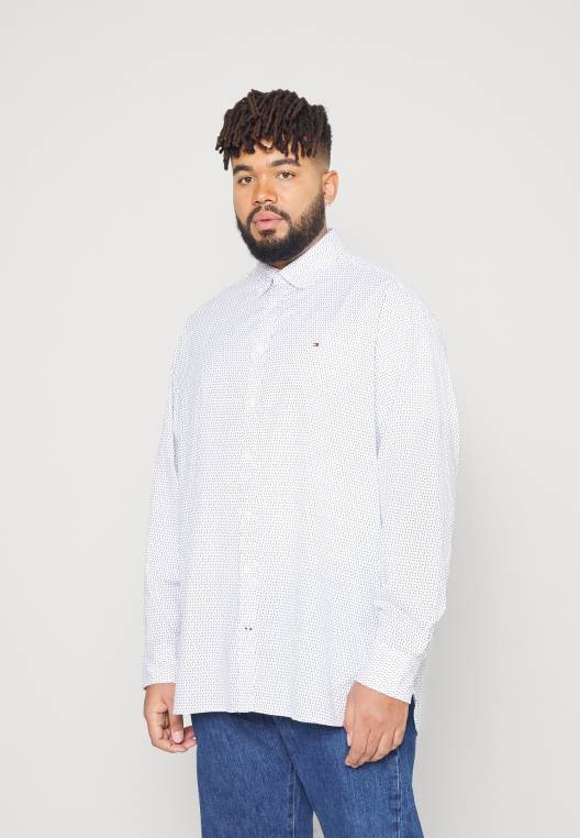 חולצה רכה בהדפס מיקרו NX208756 אופטי לבן/קרבון נייבי Tommy Hilfiger