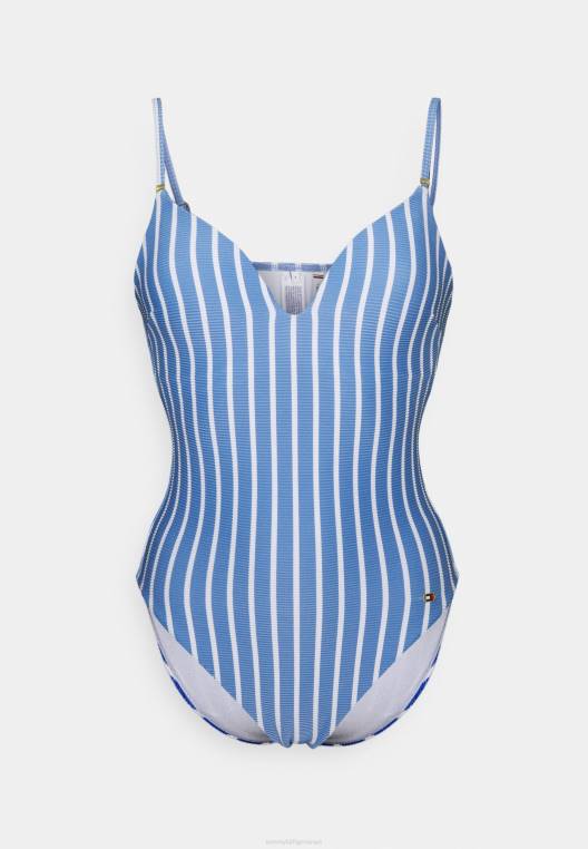 פסים בגד ים חלק אחד NX208762 כְּחוֹל Tommy Hilfiger