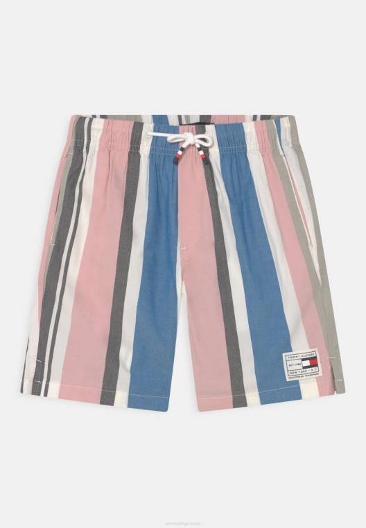 משיכה בפס רטרו במכנסיים קצרים NX208763 לבן Tommy Hilfiger