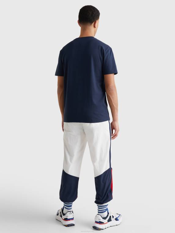 חולצת טי מכותנה אורגנית עם פס לוגו NX20877 צי הדמדומים Tommy Hilfiger