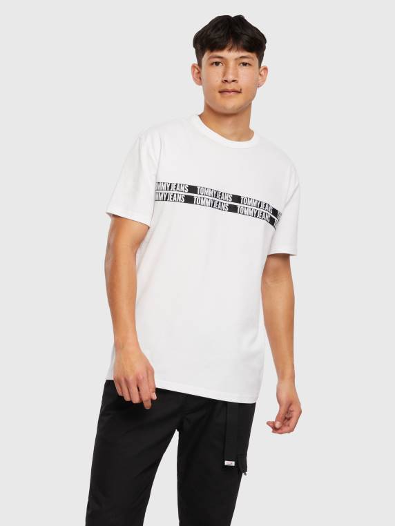 חולצת טריקו מכותנה אורגנית מסוג טייפ NX20878 לבן Tommy Hilfiger