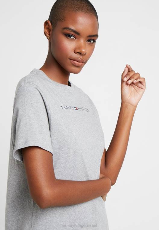 שמלת כותונת לילה עם חצי שרוול NX208849 אברש אפור Tommy Hilfiger