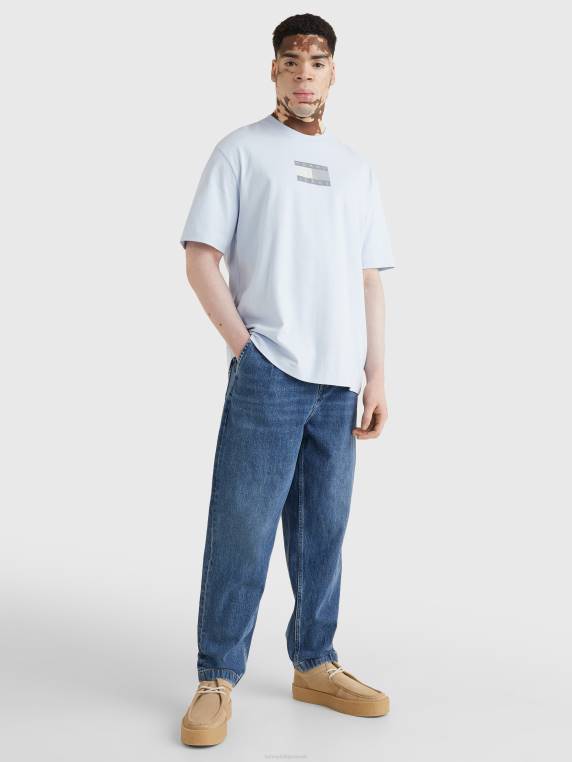 חולצת טריקו אחורית לוגו גווני NX20886 כחול שקוף Tommy Hilfiger