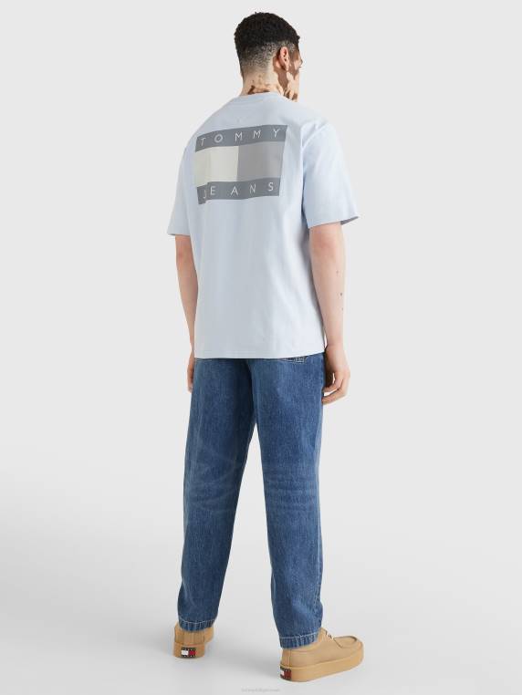 חולצת טריקו אחורית לוגו גווני NX20886 כחול שקוף Tommy Hilfiger