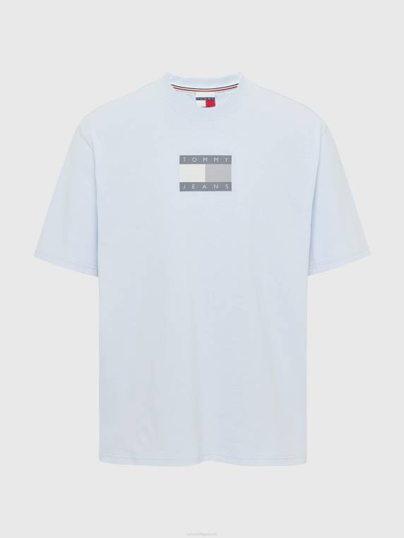 חולצת טריקו אחורית לוגו גווני NX20886 כחול שקוף Tommy Hilfiger