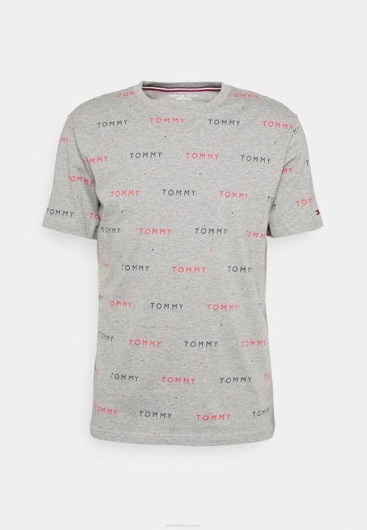חולצת פיג'מה בהדפס טי NX208896 אברש אפור Tommy Hilfiger