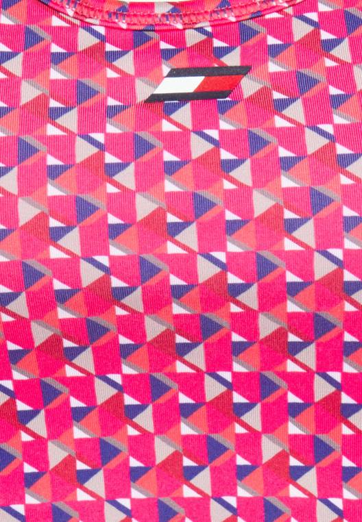 חזיית רייסר בעוצמה בינונית חזיית ספורט תמיכה בינונית NX208921 אי קטן גיאוגרפי ורוד Tommy Hilfiger