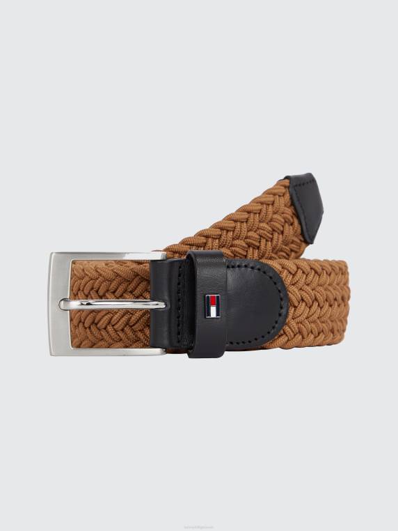 חגורה קלועה אלסטית NX20894 חאקי מדברי Tommy Hilfiger