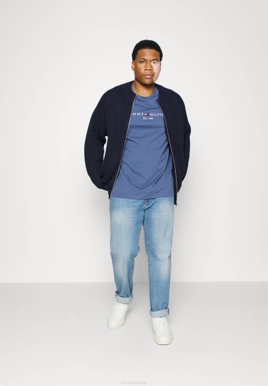 חולצת טי עם הדפס לוגו NX208969 אינדיגו דהוי Tommy Hilfiger