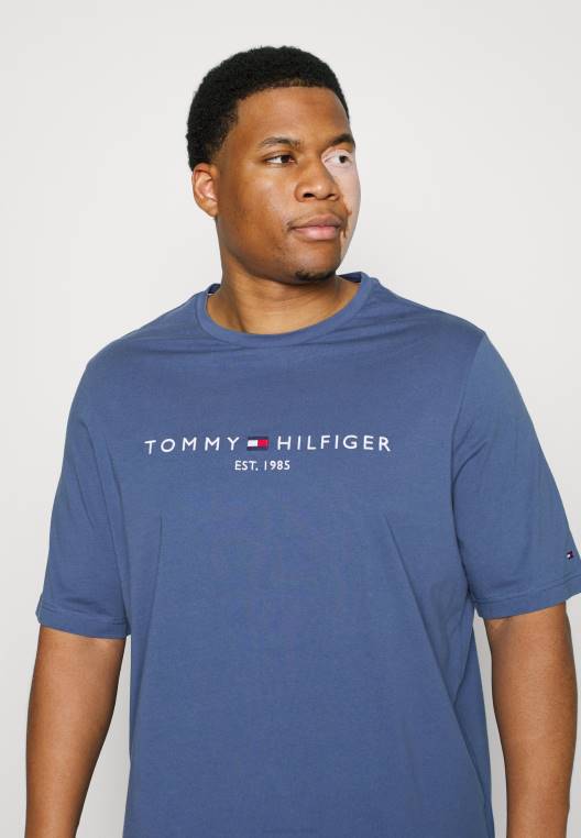 חולצת טי עם הדפס לוגו NX208969 אינדיגו דהוי Tommy Hilfiger
