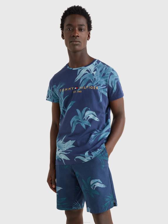 טי לוגו פרחוני של דקל NX20944 שמיים מדבריים/רב Tommy Hilfiger