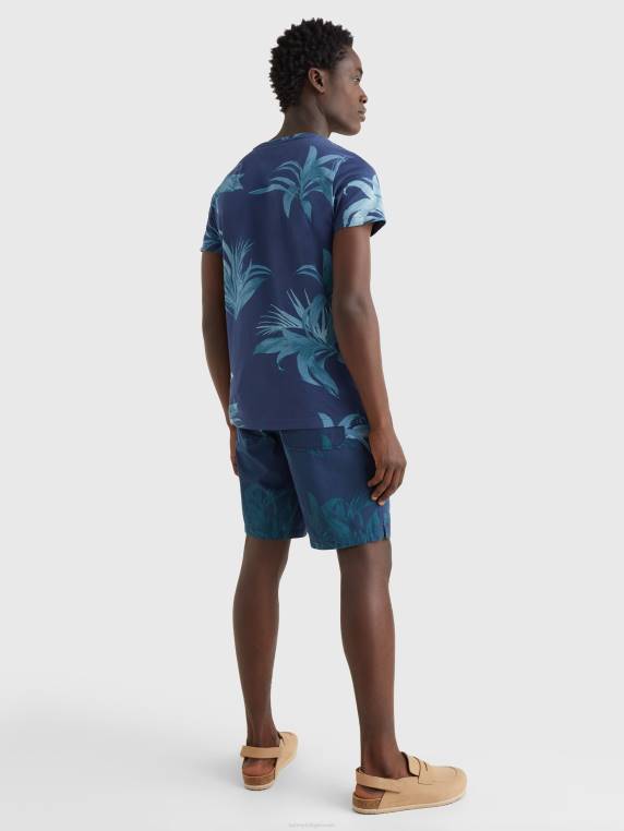 טי לוגו פרחוני של דקל NX20944 שמיים מדבריים/רב Tommy Hilfiger