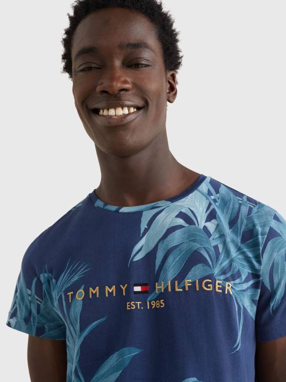 טי לוגו פרחוני של דקל NX20944 שמיים מדבריים/רב Tommy Hilfiger