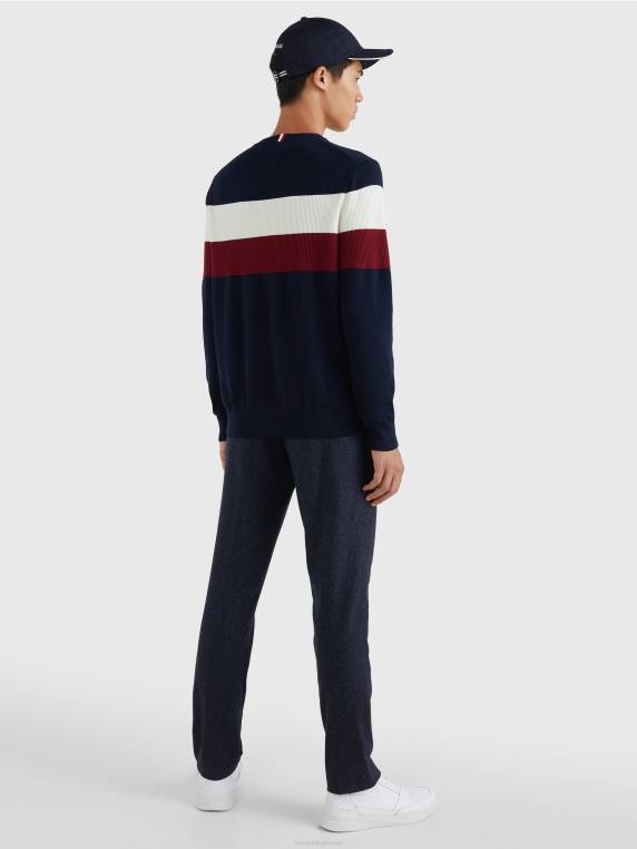 סריג צווארון פסים NX20945 שמיים מדבריים Tommy Hilfiger