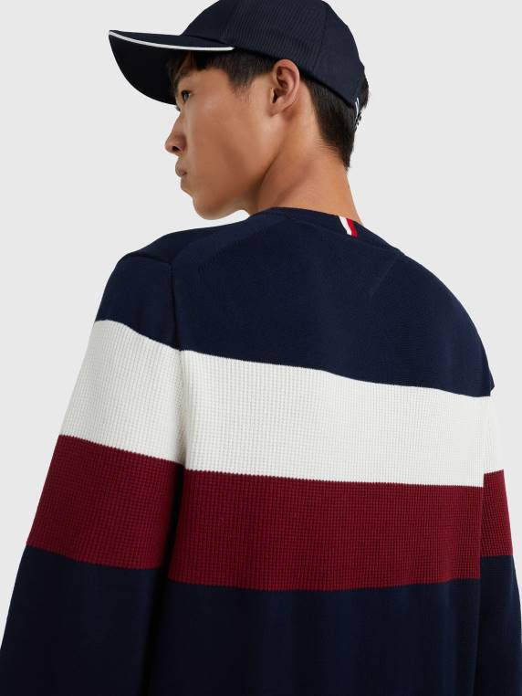 סריג צווארון פסים NX20945 שמיים מדבריים Tommy Hilfiger