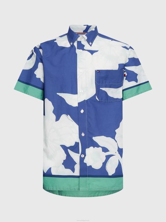 חולצה פרחונית עם שרוולים קצרים NX20959 כחול/רב Tommy Hilfiger