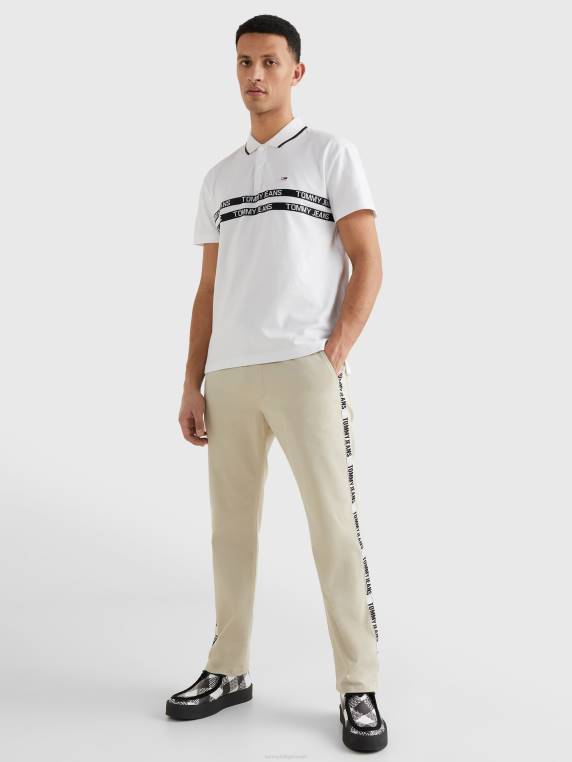 סרט לוגו פולו כותנה אורגנית NX20970 לבן Tommy Hilfiger