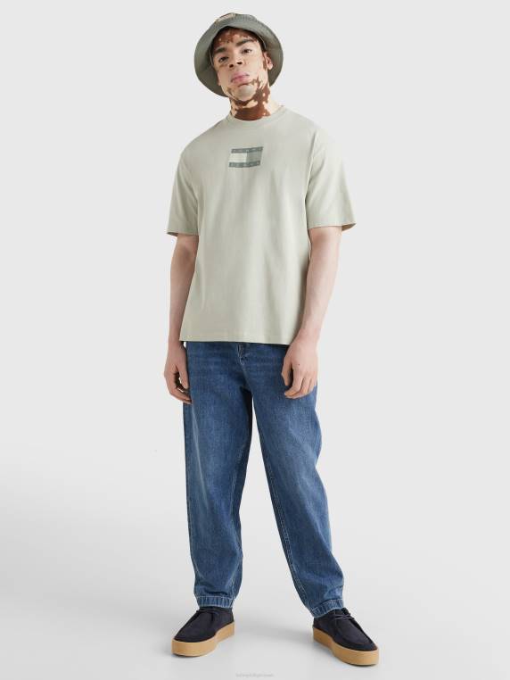 חולצת טריקו אחורית לוגו גווני NX20978 ערבה דהויה Tommy Hilfiger