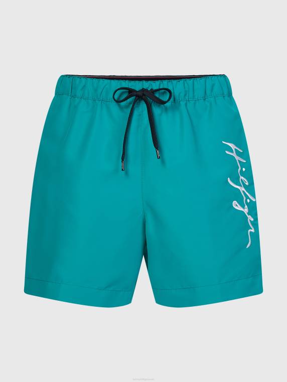 מכנסי ים קצרים בהתאמה רגילה NX20982 ירוק מאווי Tommy Hilfiger