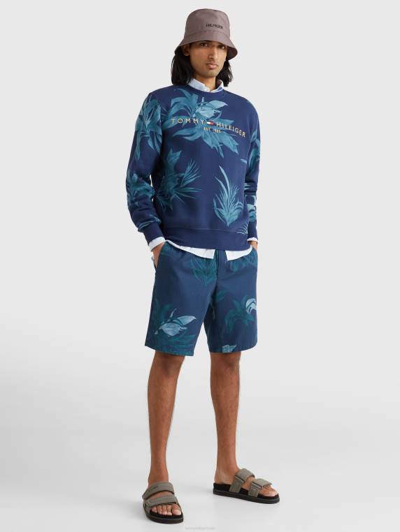 סווטשירט עם הדפס דקל טרופי NX20992 שמיים מדבריים/רב Tommy Hilfiger