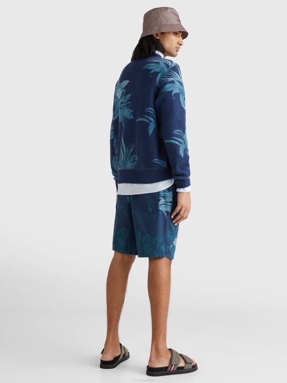 סווטשירט עם הדפס דקל טרופי NX20992 שמיים מדבריים/רב Tommy Hilfiger