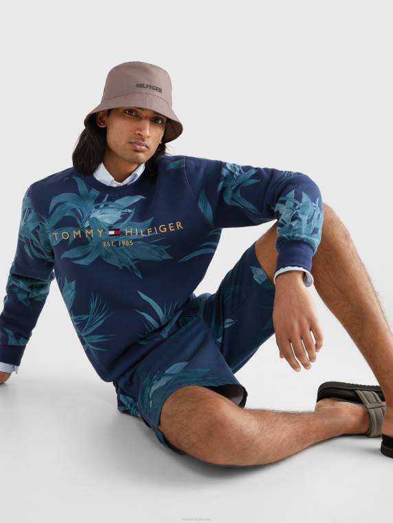 סווטשירט עם הדפס דקל טרופי NX20992 שמיים מדבריים/רב Tommy Hilfiger