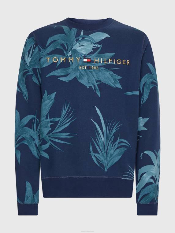 סווטשירט עם הדפס דקל טרופי NX20992 שמיים מדבריים/רב Tommy Hilfiger