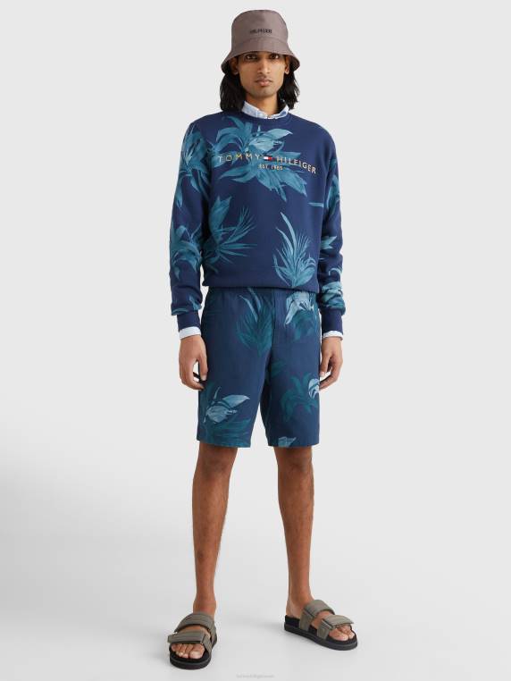 מכנסיים קצרים עם הדפס דקל רגוע של הארלם NX20993 שמיים מדבריים Tommy Hilfiger