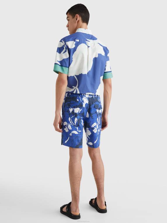 מכנסי צ'ינו קצרים רגועים פרחוניים של הארלם NX20997 אינדיגו דמדומים Tommy Hilfiger