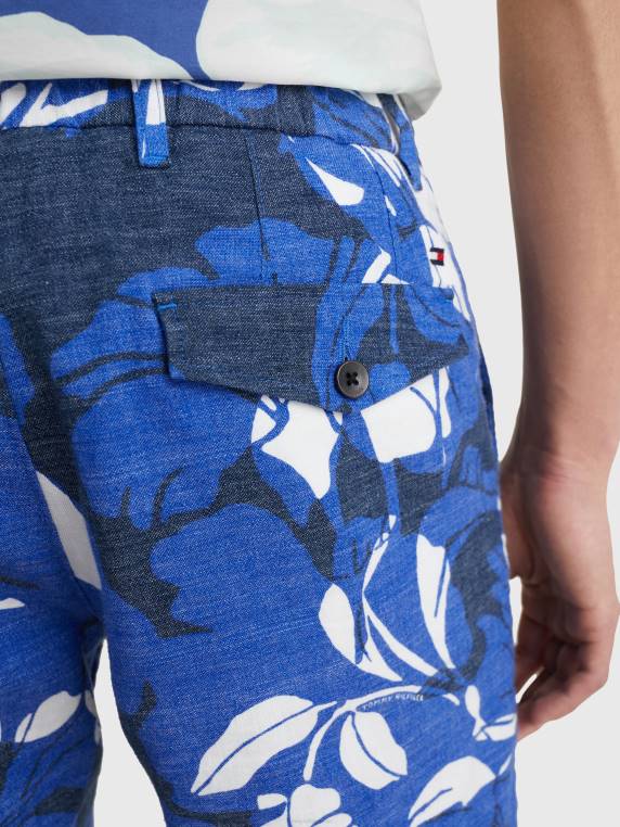 מכנסי צ'ינו קצרים רגועים פרחוניים של הארלם NX20997 אינדיגו דמדומים Tommy Hilfiger