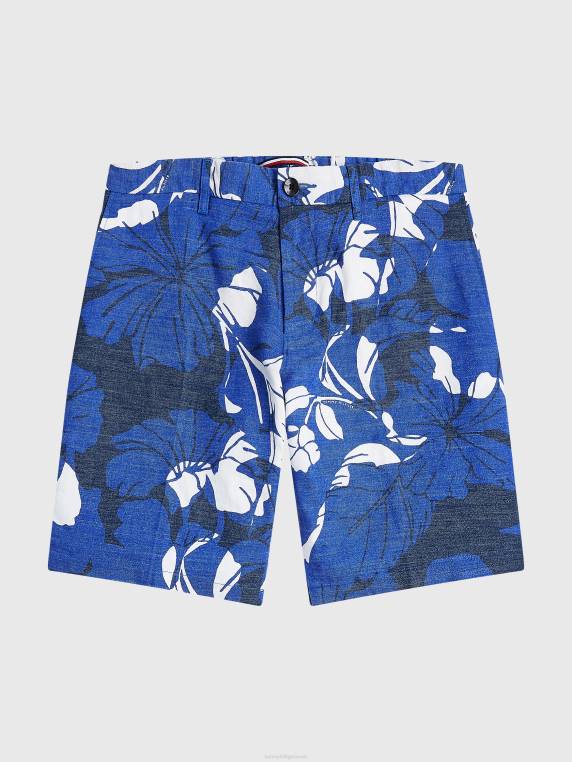 מכנסי צ'ינו קצרים רגועים פרחוניים של הארלם NX20997 אינדיגו דמדומים Tommy Hilfiger