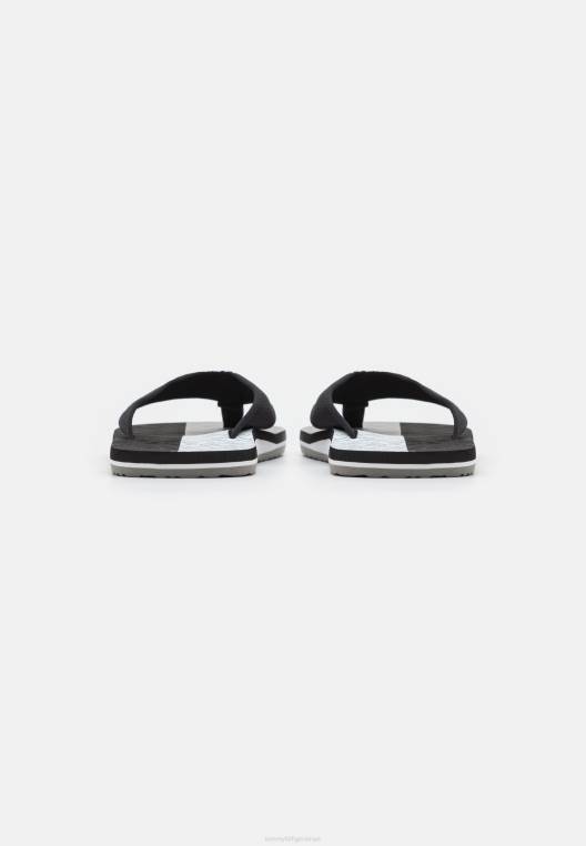 סנדלי T-Bar חוף מודפסים עם דגל NX206074 שָׁחוֹר Tommy Hilfiger