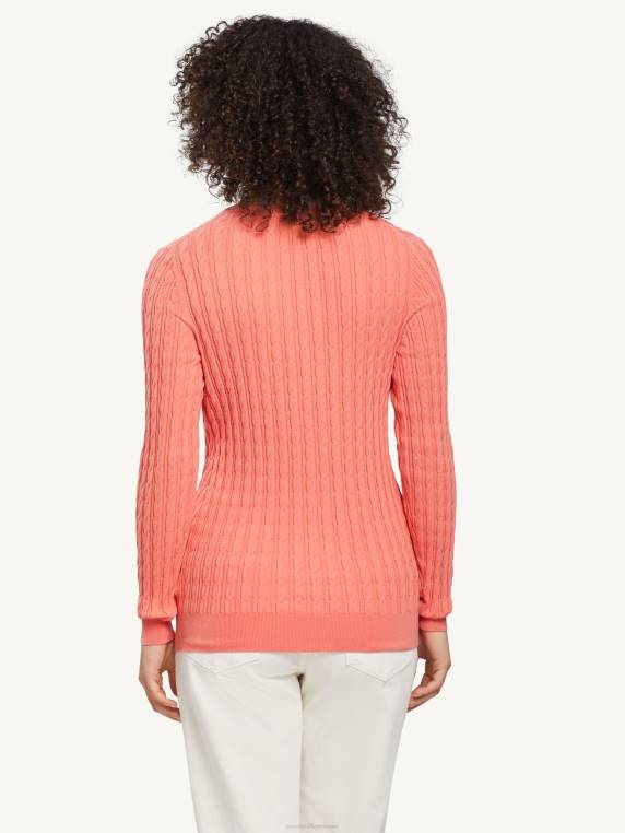 סוודר קלאסי עם צווארון V בכבלים NX202203 אלמוג קריסטל Tommy Hilfiger