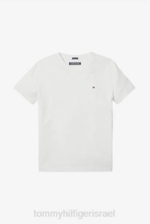 חולצת טריקו בסיסית לבנים עם צווארון V NX203250 לבן Tommy Hilfiger