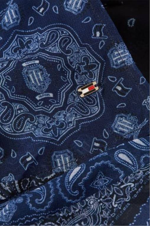 חולצת פייזלי עם צווארון V NX203348 כְּחוֹל Tommy Hilfiger