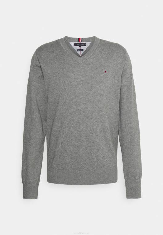 מגשר צוואר V NX205395 אברש אפור בינוני Tommy Hilfiger