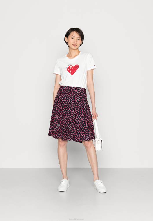 abo allover לב חצאית קפלים NX206406 יום האהבה בכל רחבי/שמי המדבר Tommy Hilfiger