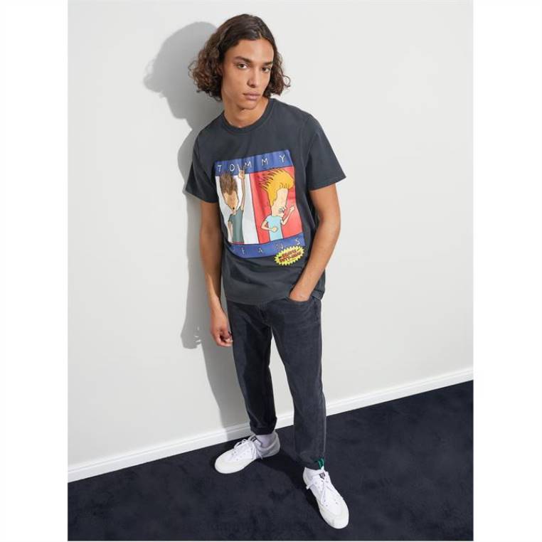 חולצת טריקו גברים של beavis עם שרוולים קצרים NX2020466 הַאֲפָלָה Tommy Hilfiger