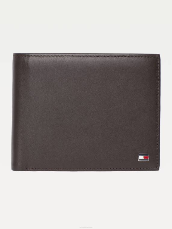 ארנק עור bifold של eton NX20608 חום Tommy Hilfiger